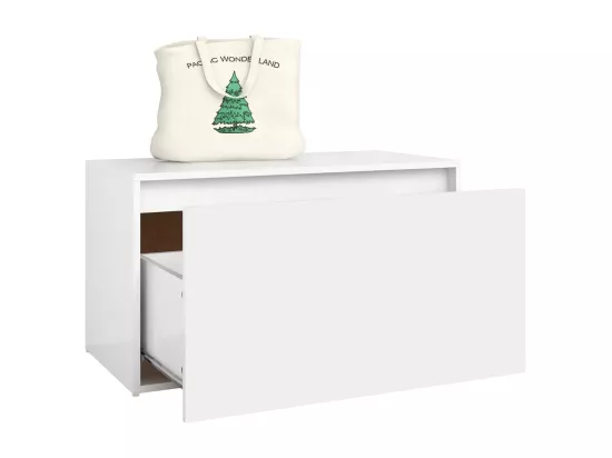 Banc d'entrée 80x40x45 cm Blanc Bois d’ingénierie