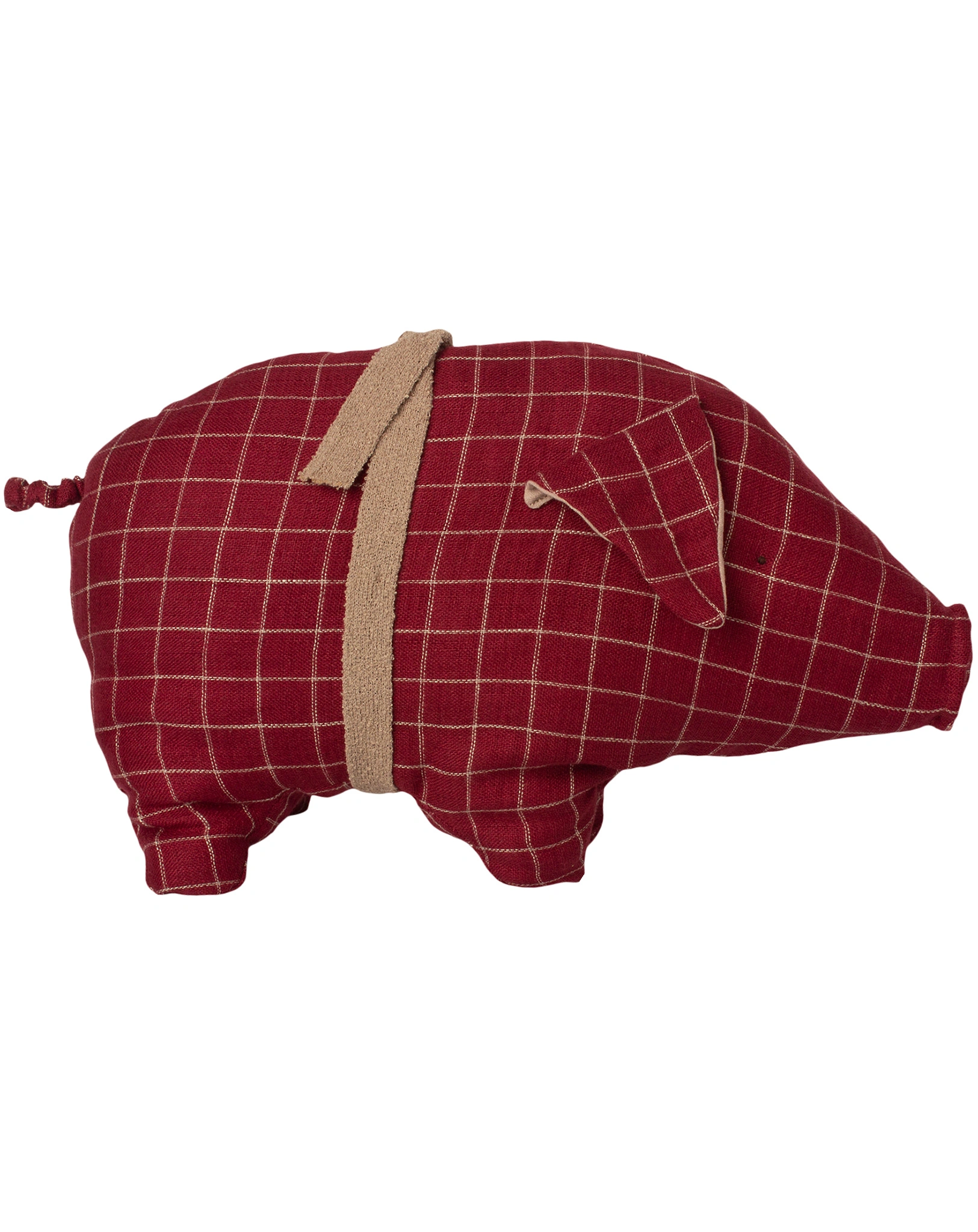 Kuscheltier PIG MEDIUM (20cm) kariert in rot