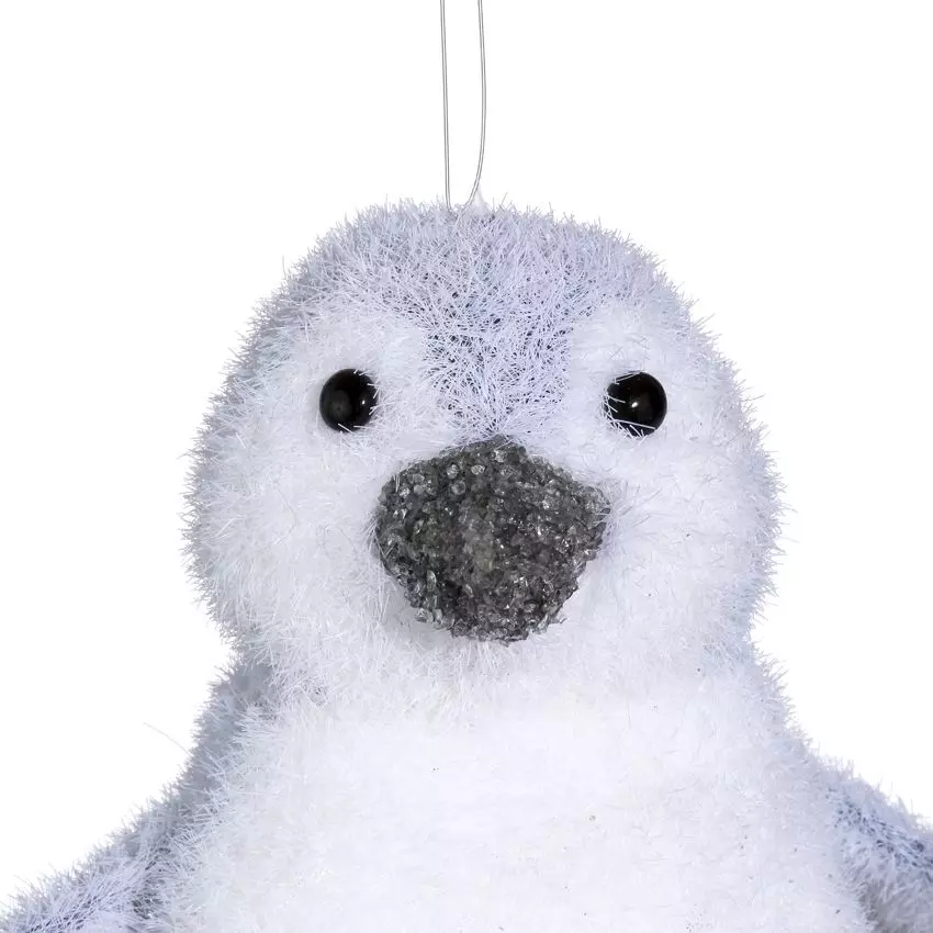 Pingouin de Noël à suspendre (H11 cm) Pingou Blanc