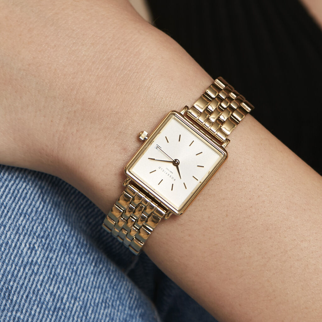 Montre Rosefield The Mini Boxy Blanc