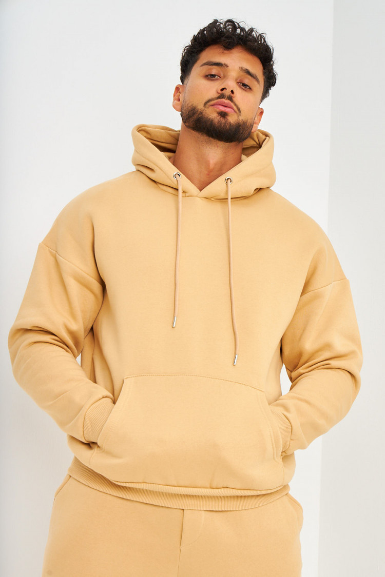 Ensemble sweat à capuche + jogging camel