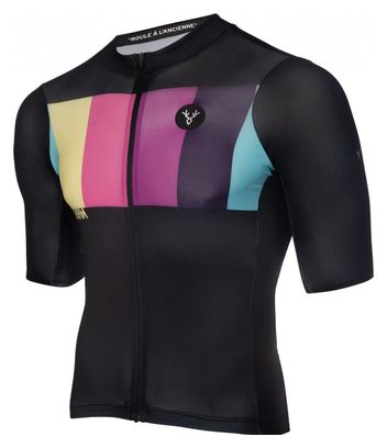 Maillot Manches Courtes LeBram Aubisque Noir Ciel Coupe Ajustée
