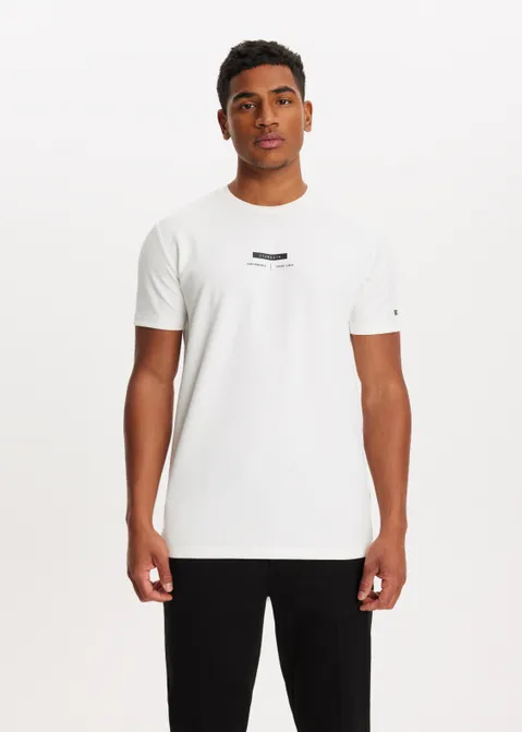 T-shirt met backprint golven off-white (WIT.O)