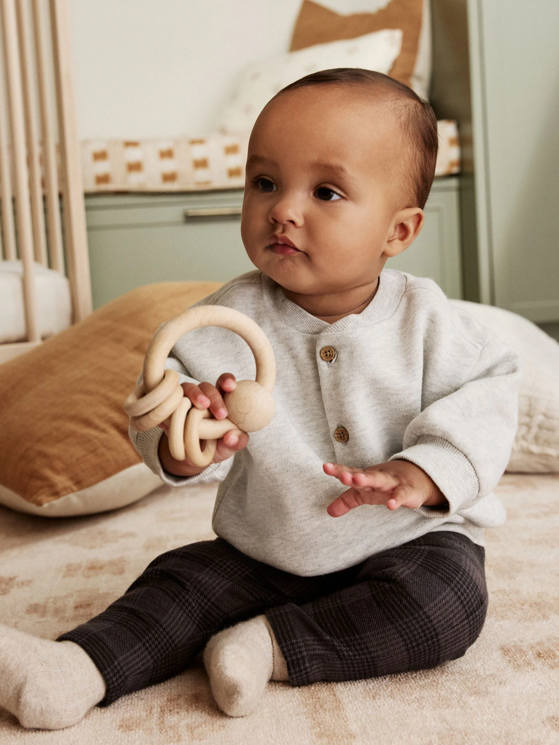 Grijs geruit - Set van babysweatshirt en broek (0mnd -2jr)