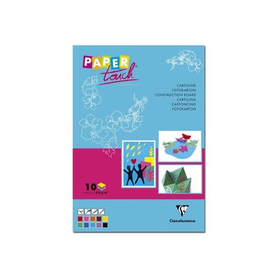 Clairefontaine Papertouch - Bloc cartoline A4 - 10 feuilles - 270 g/m² - couleurs assorties