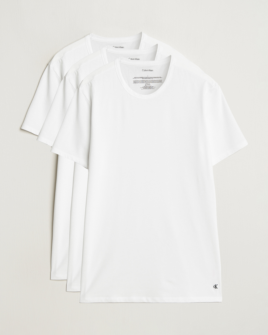 Calvin Klein 3-Pack Cotton Stretch Crew Neck T-Shirt White