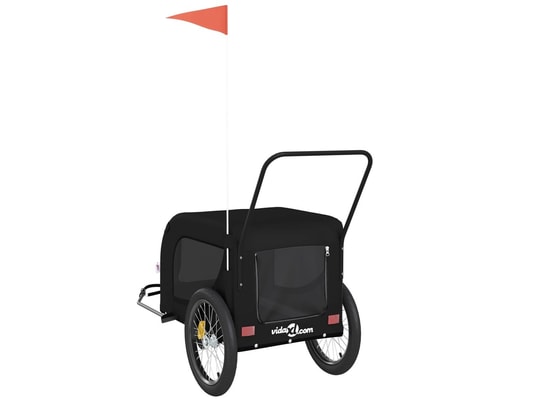 VIDAXL - Remorque de vélo pour chien noir tissu oxford et fer