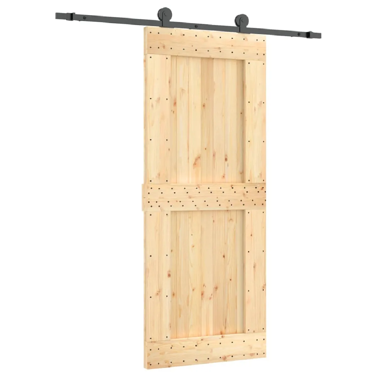 vidaXL Porte coulissante en pin massif - 85x210 cm