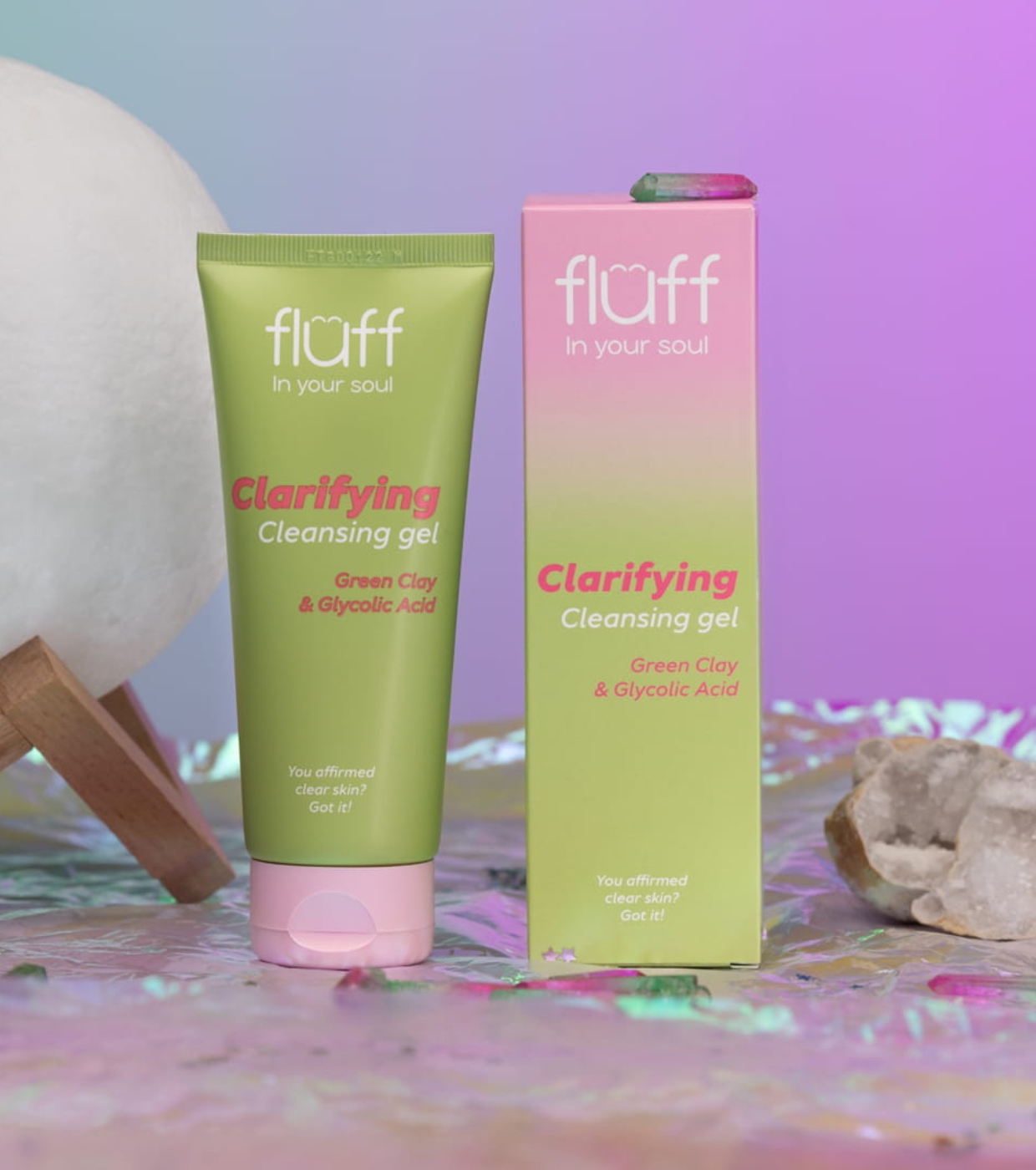 Fluff - *In Your Soul* - Gel de limpeza facial com argila verde e ácido glicólico Clarifying Gel
