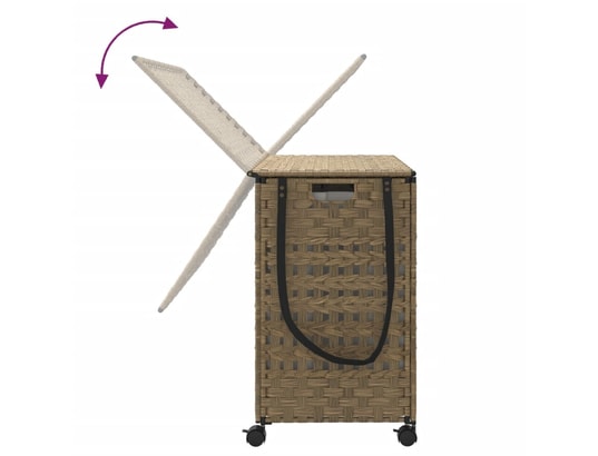 VIDAXL - Panier à linge avec roulettes 66x35x60 cm résine tressée