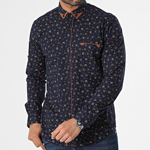Chemise Manches Longues Bleu Marine