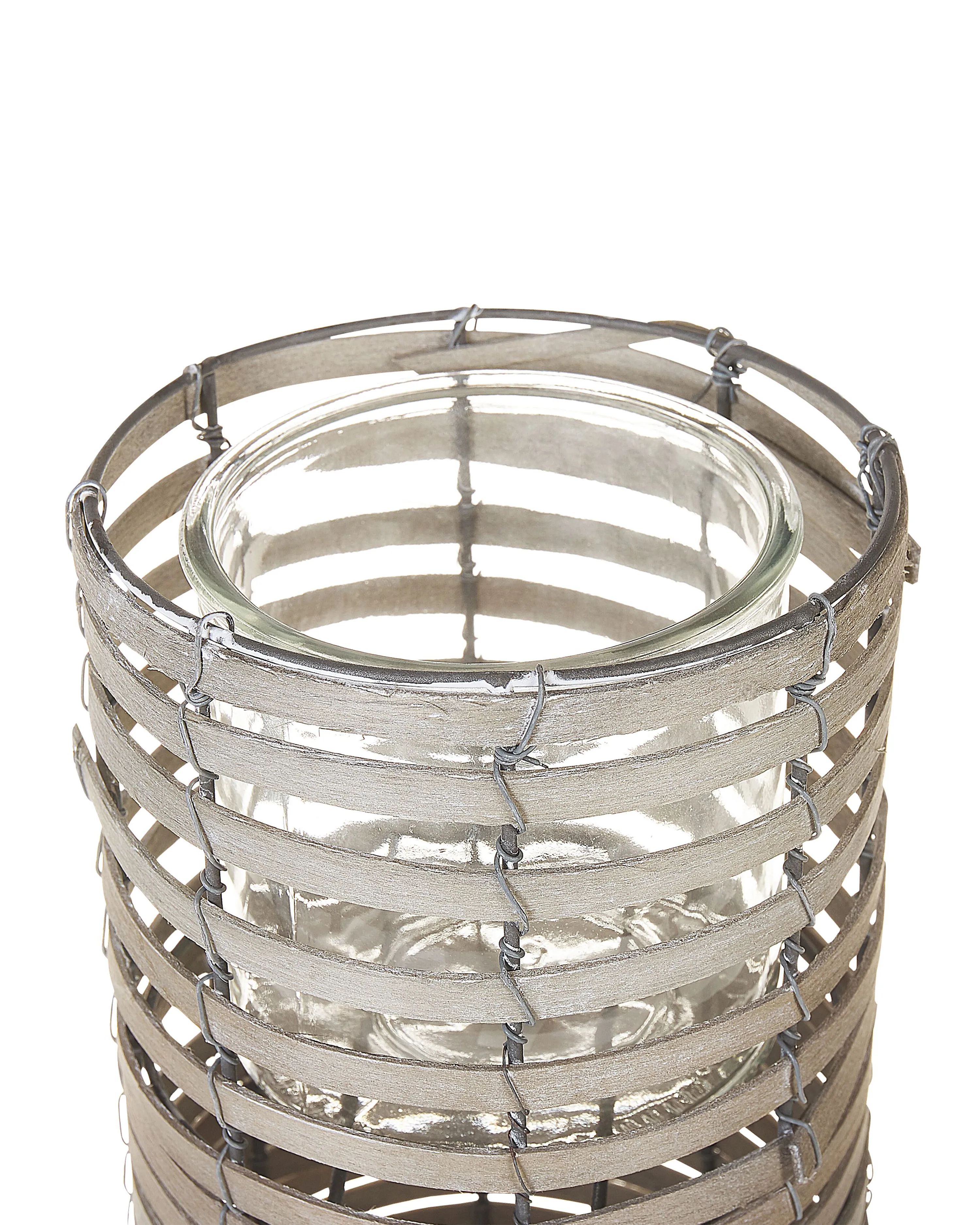 Set van 3 kaarshouders ROVARE Populierenhout 60/39/25 cm Grijs