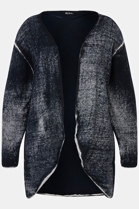 Strickjacke, hellere Kanten, A-Linie, Rollkanten