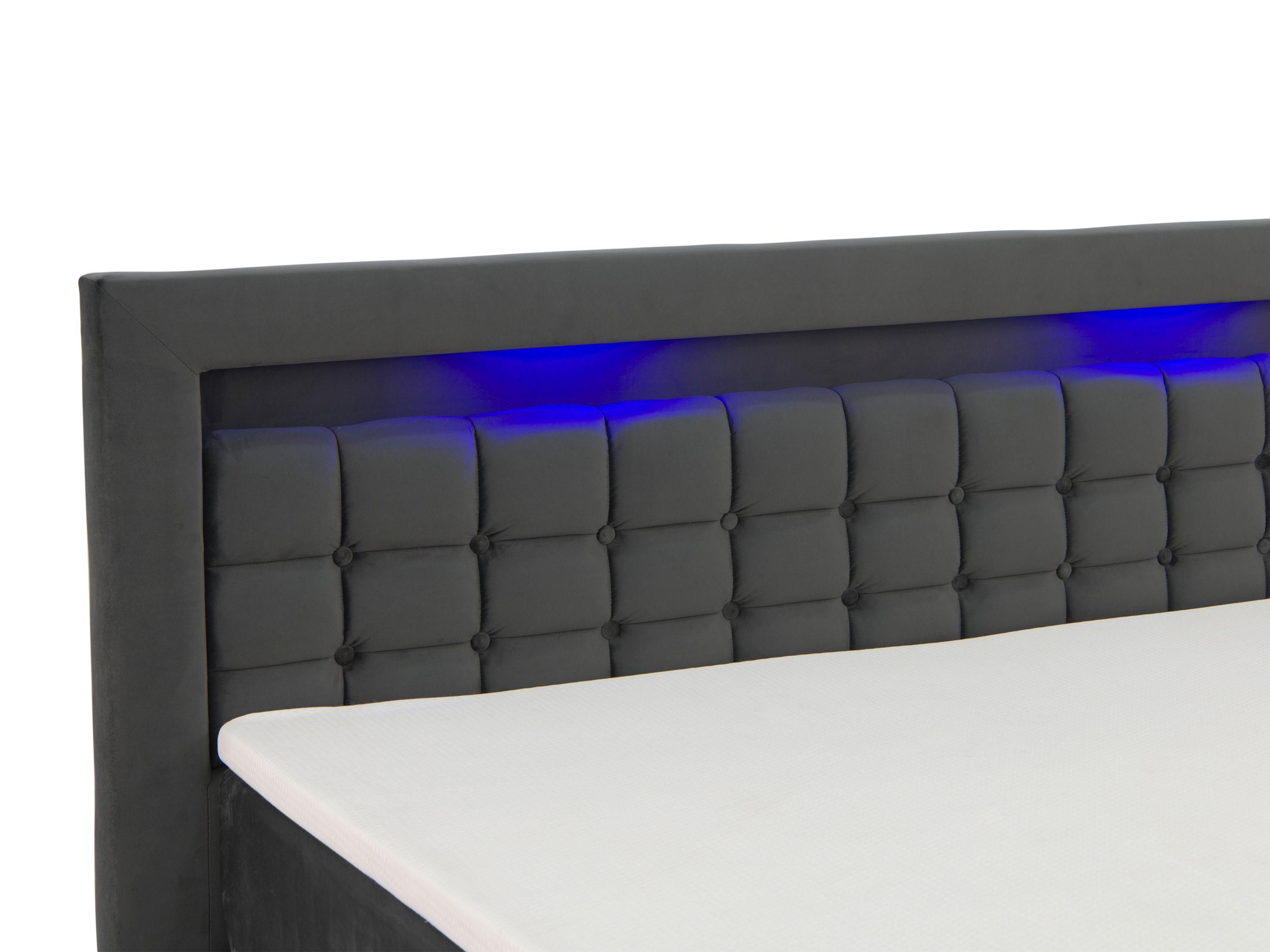 Polsterbett LED BEATA 140 x 200 cm anthrazit