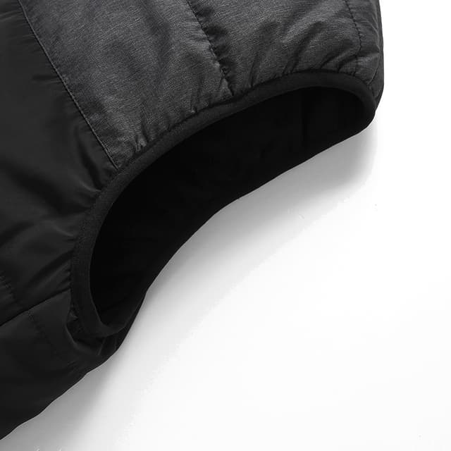 Opvarmet vest med dobbelte kontroller, konstant temperatur og varme Sort+grå XL