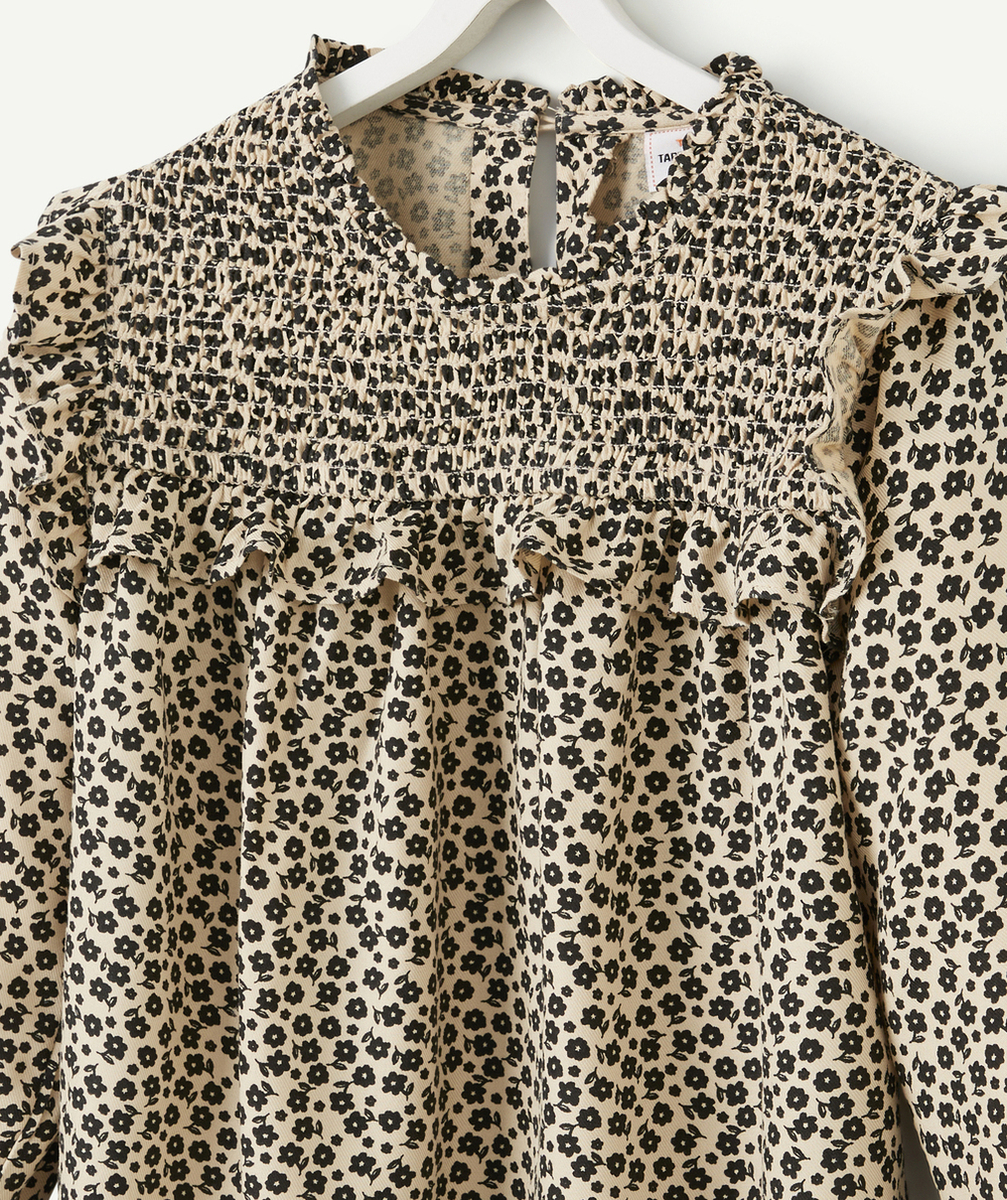 BLOUSE FILLE EN VISCOSE RESPONSABLE IMPRIMÉ FLEURI