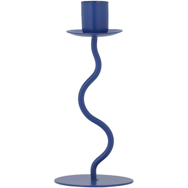 Blokker Kandelaar Swirl Dolce Vita - 16 cm - Blauw