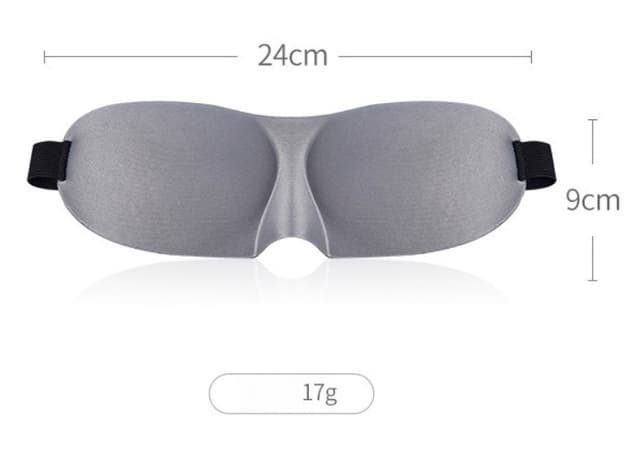 3D-søvnøjenmaske til rejser og hjem Sort
