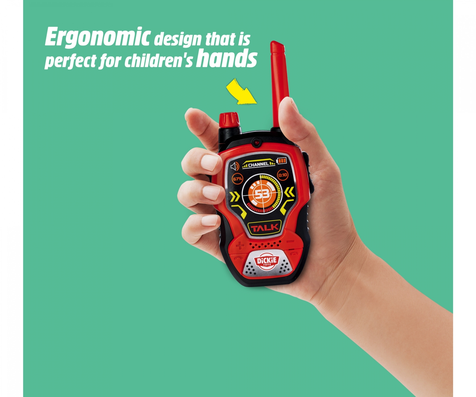 (1 Paar) Fun Walkie Talkie Kinder Spielzeug Funkgerät inkl. AAA Batterien (201118195) - Schwarz / Rot