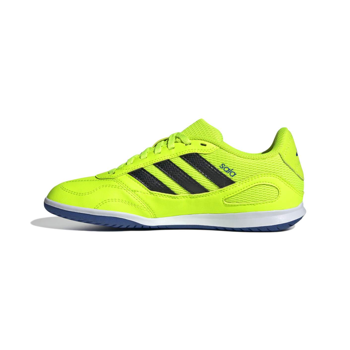 Adidas Super Sala III Zaalvoetbalschoenen (IN) Kids Neongeel Blauw Zwart