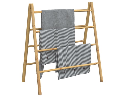 VIDAXL - Porte serviette échelle à serviettes double avec 4 échelons 90x50x100 cm bam...