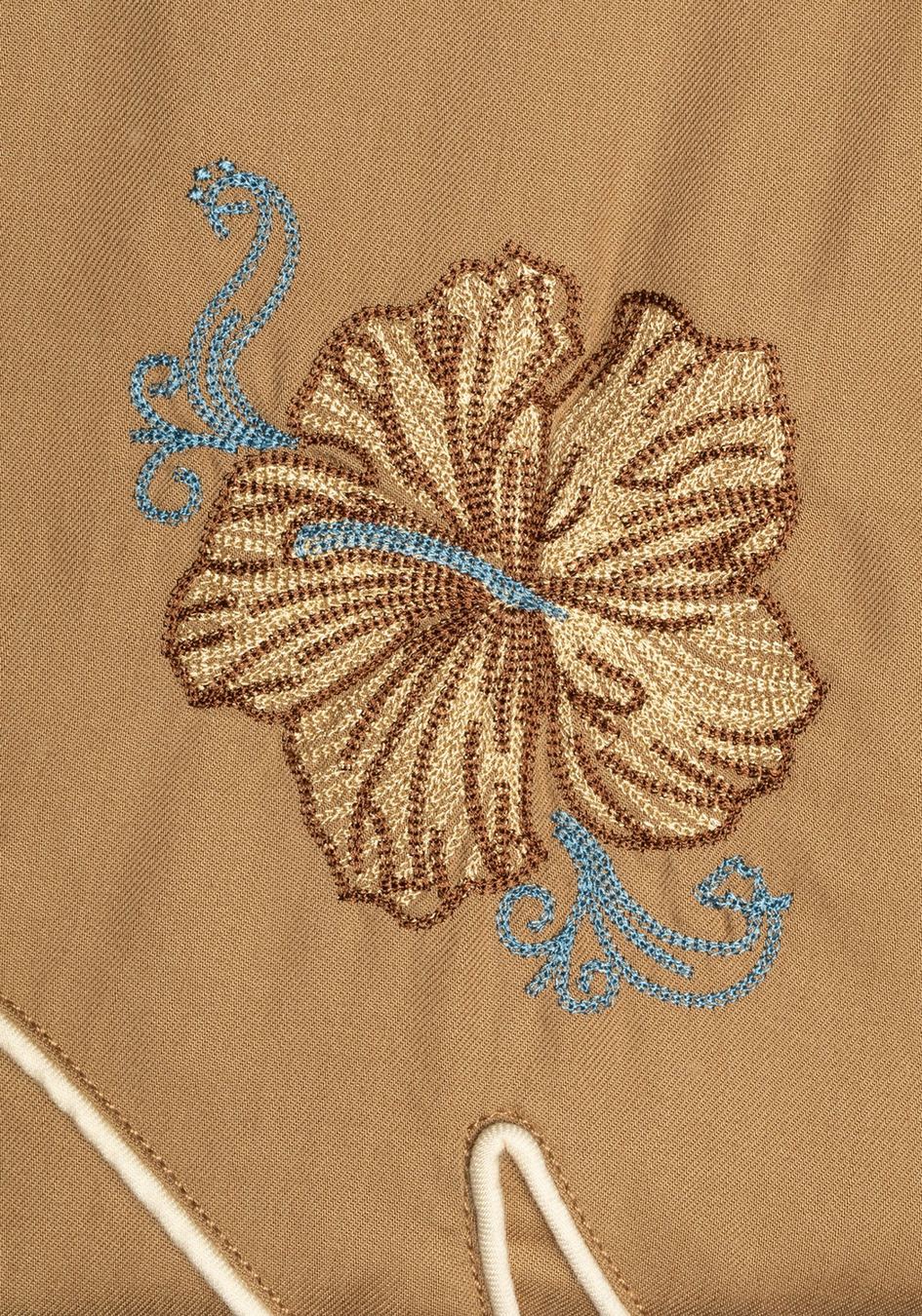Nudie Jeans Cowboy-Hemd Gonzo Cowboy Flower Shirt Tobacco