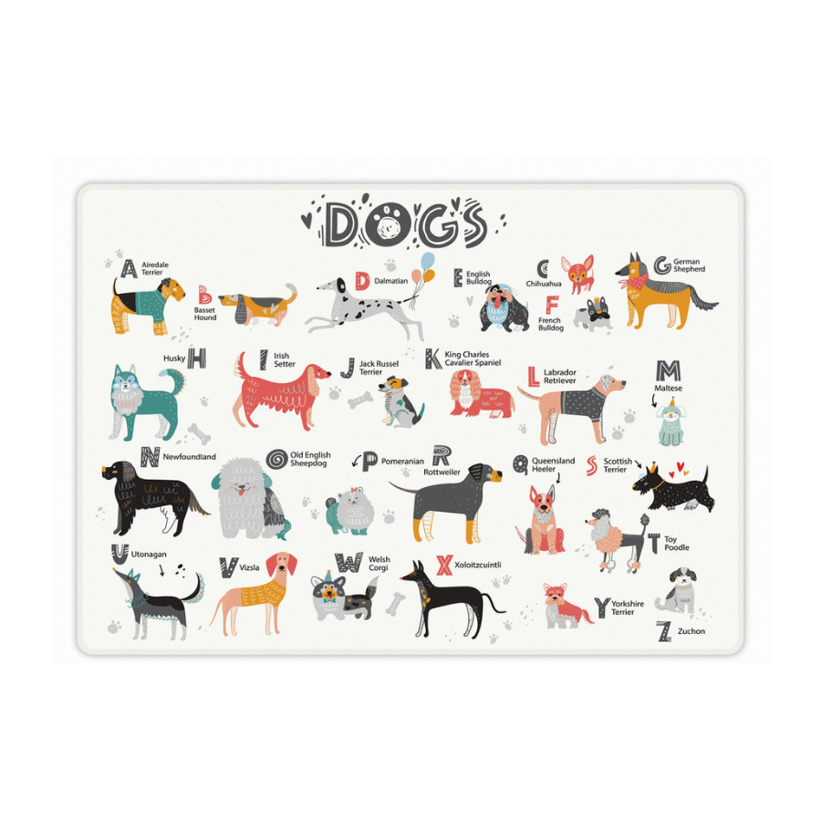 Tapete para alimentação de cães VINILIKO, ABC, 53x75cm