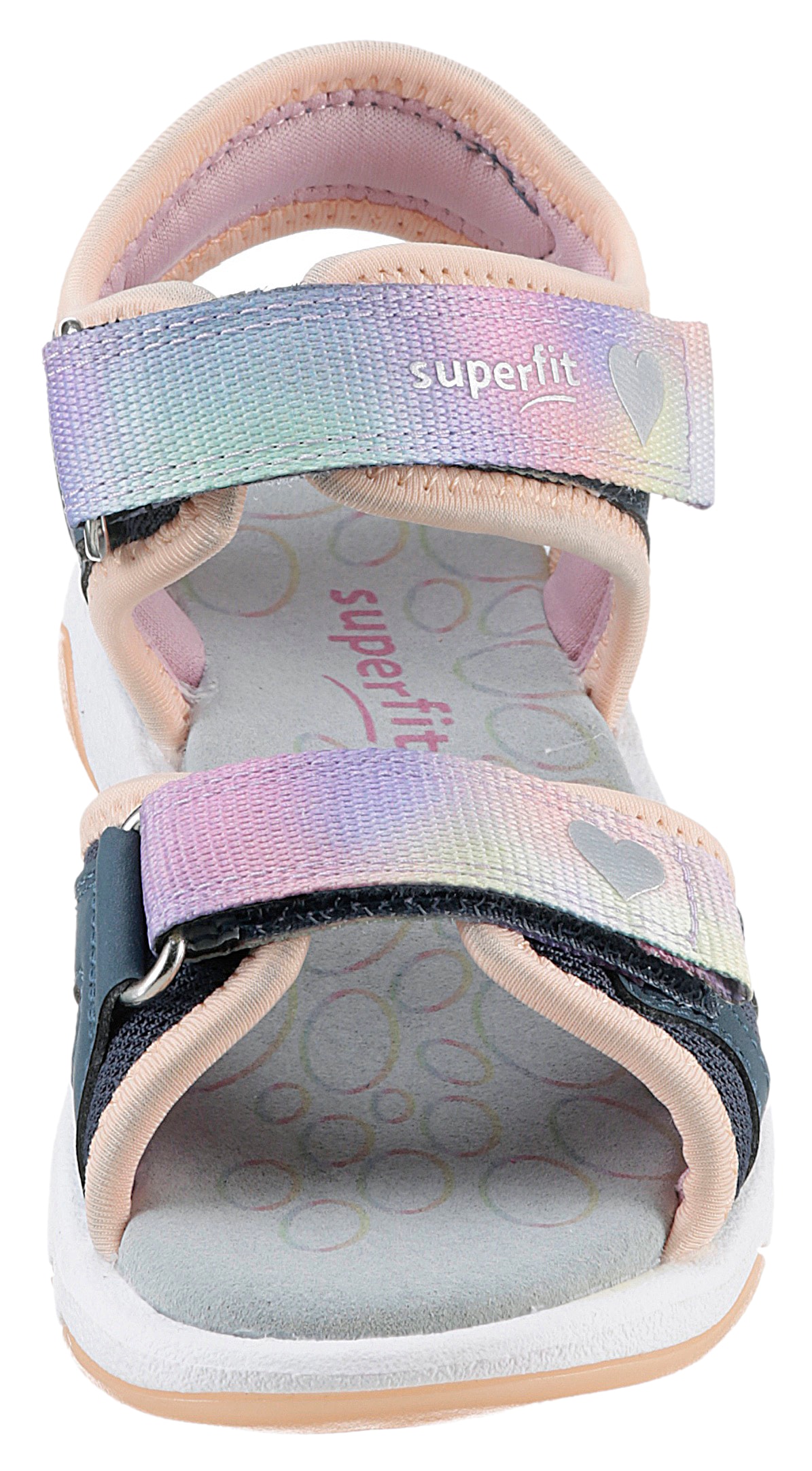 Superfit Sandale »PEBBLES WMS: mittel«  Sandalette mit süssem Glitzerverschluss, Grössenschablone zum Download
