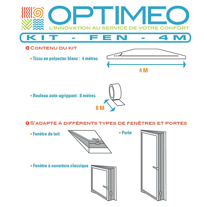 Kit de calfeutrage universel fenêtre pour climatiseur mobile Optiméo