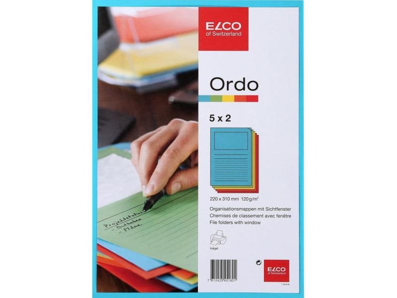 ELCO Sichthülle Ordo Classico Mehrfarbig, 10 Stück Organisationsmappen aus Papier