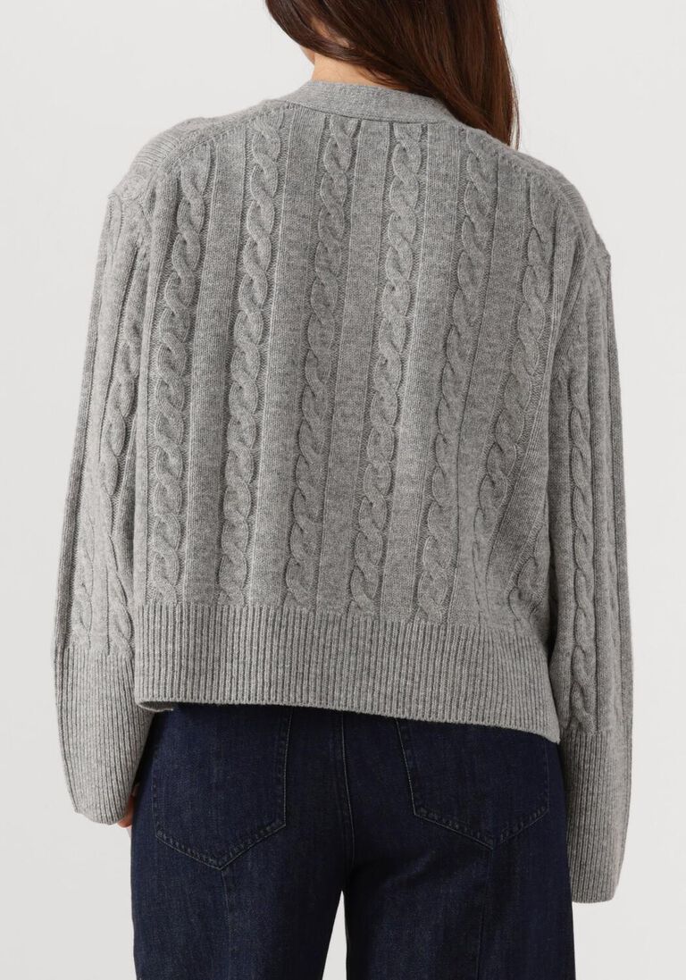 lichtgrijze second female vest alphine knit cardigan
