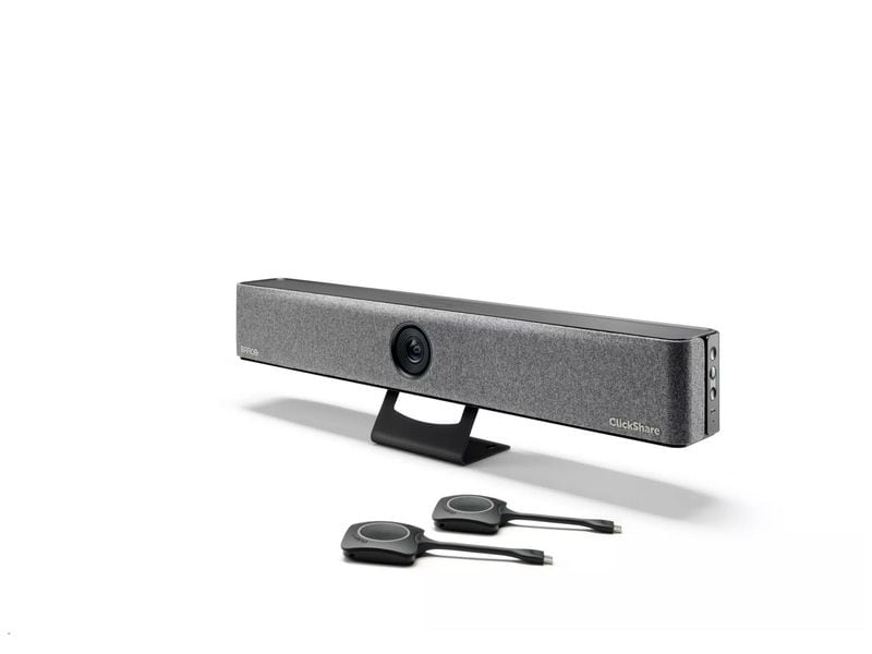 Barco ClickShare Bar Pro mit 2 Buttons Hochwertige All-in-One-Videobar für ansprechende und mühelose drahtlose Konferenzen