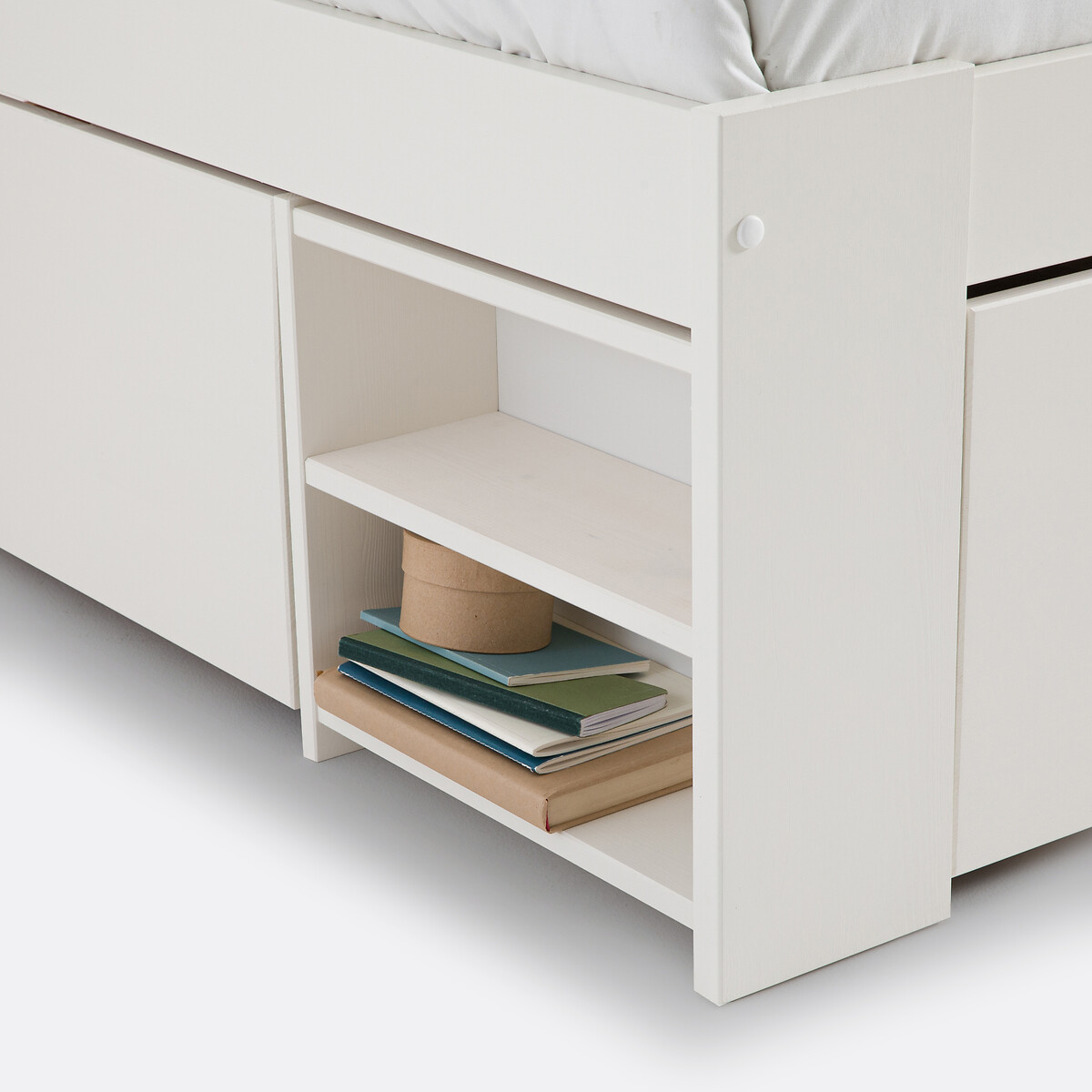 LA REDOUTE INTERIEURS<br>Cama com estrado de ripas, gavetas e mesas de cabeceira, Konni