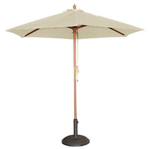 Bolero runder Sonnenschirm, Terrasse, Garten, Sonnenschutz, 3 Meter Durchmesser, Farbe: Creme, Größe: 2,37 (H) x 2,5 (Durchmesser) m, 38 mm Stangendurchmesser, Sockel separat erhältlich, CB513