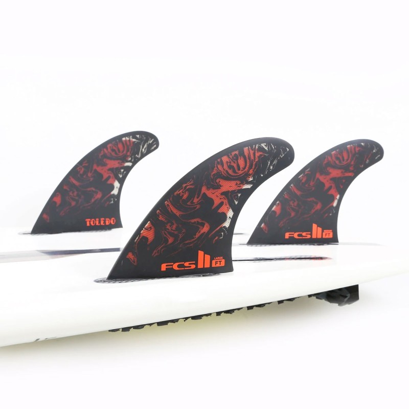 Ailerons FCS II Filipe Toledo PC black/red tri set - The Corner Shop