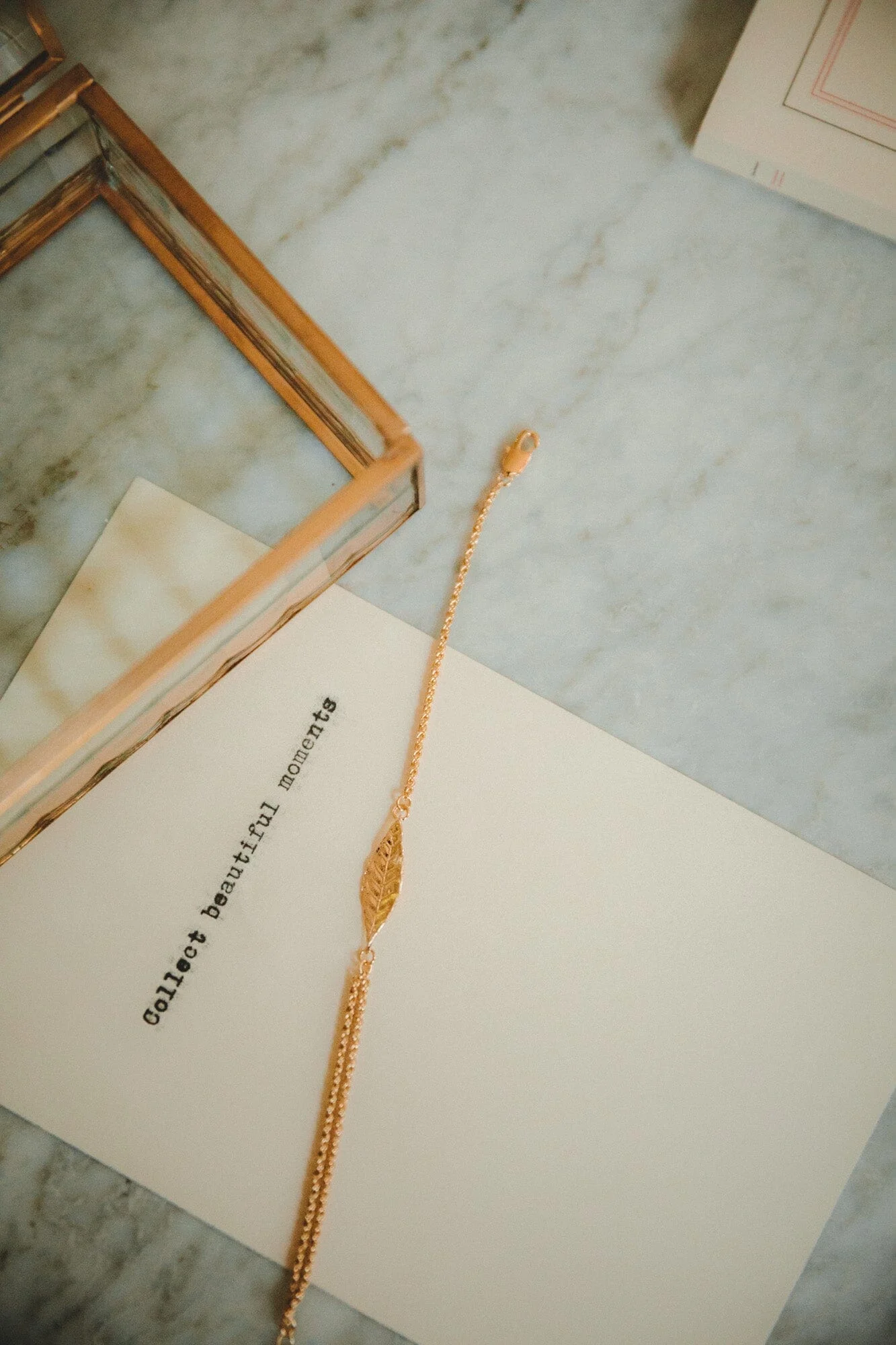 THALIE - Bracelet feuille doré à l'or fin | Doré