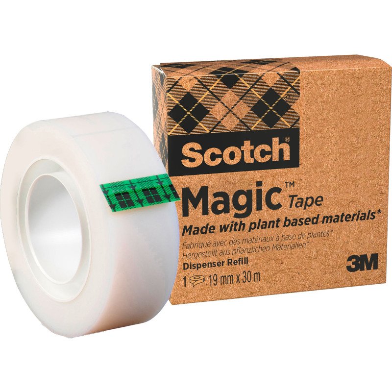 Ruban Magic invisible Écologique Scotch - Largeur 19 mm x longueur 30 m