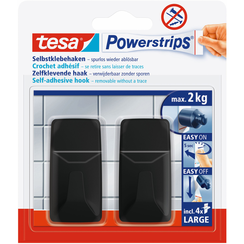 Tesa Powerstrips Selbstklebehaken, 2 Stück