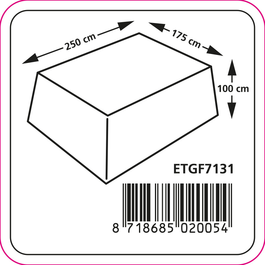 Eurotrail Polyester 250x210 Grey rechthoekige hoes