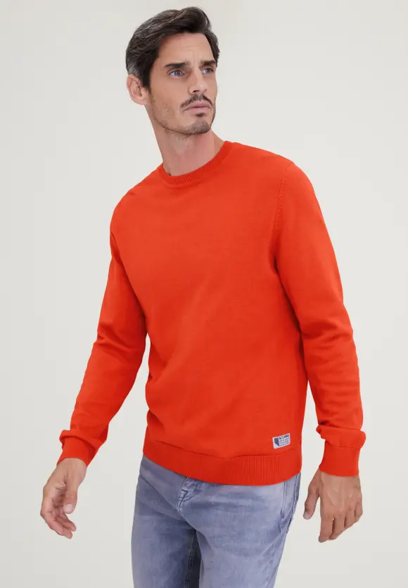 Softer Mouliné Pullover - soft flame red