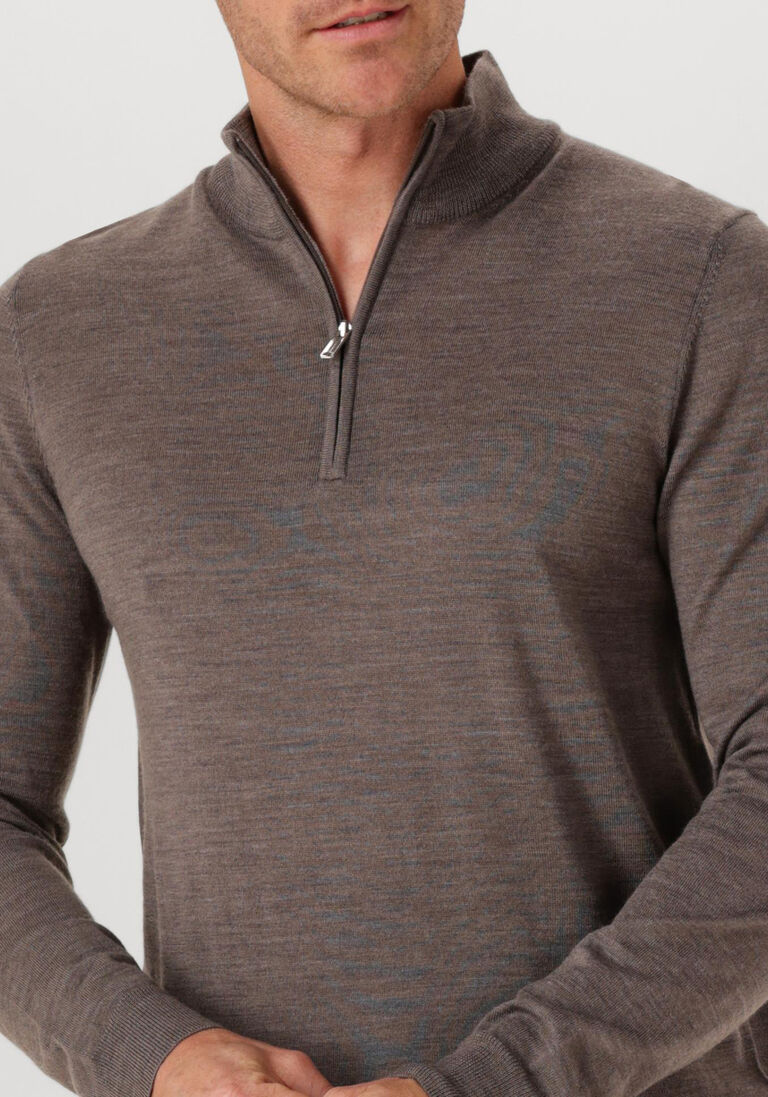 bruine profuomo trui pullover half zip merino