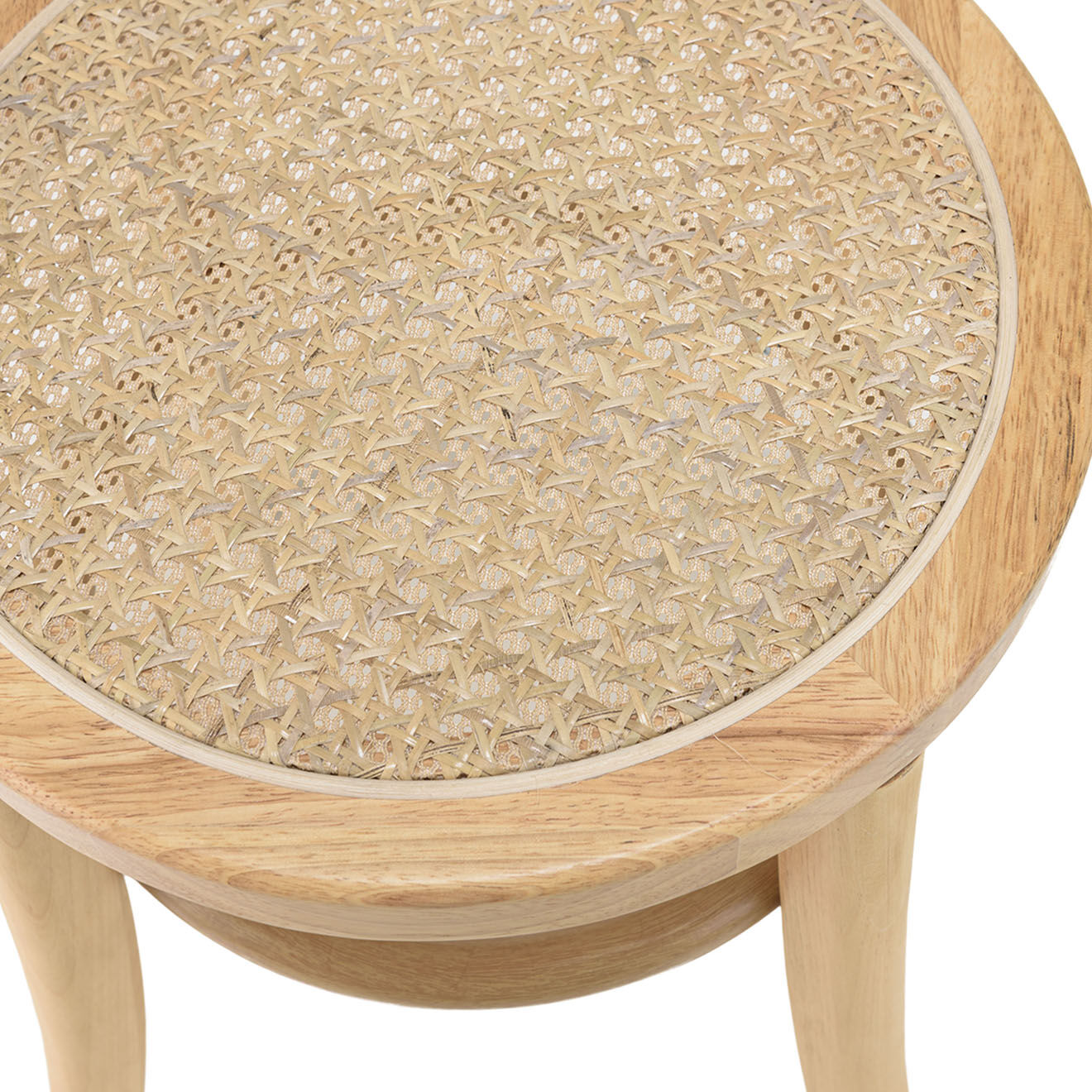 Macabane Tabouret en bois d'Hévéa Albane beige - 37x37x47 cm