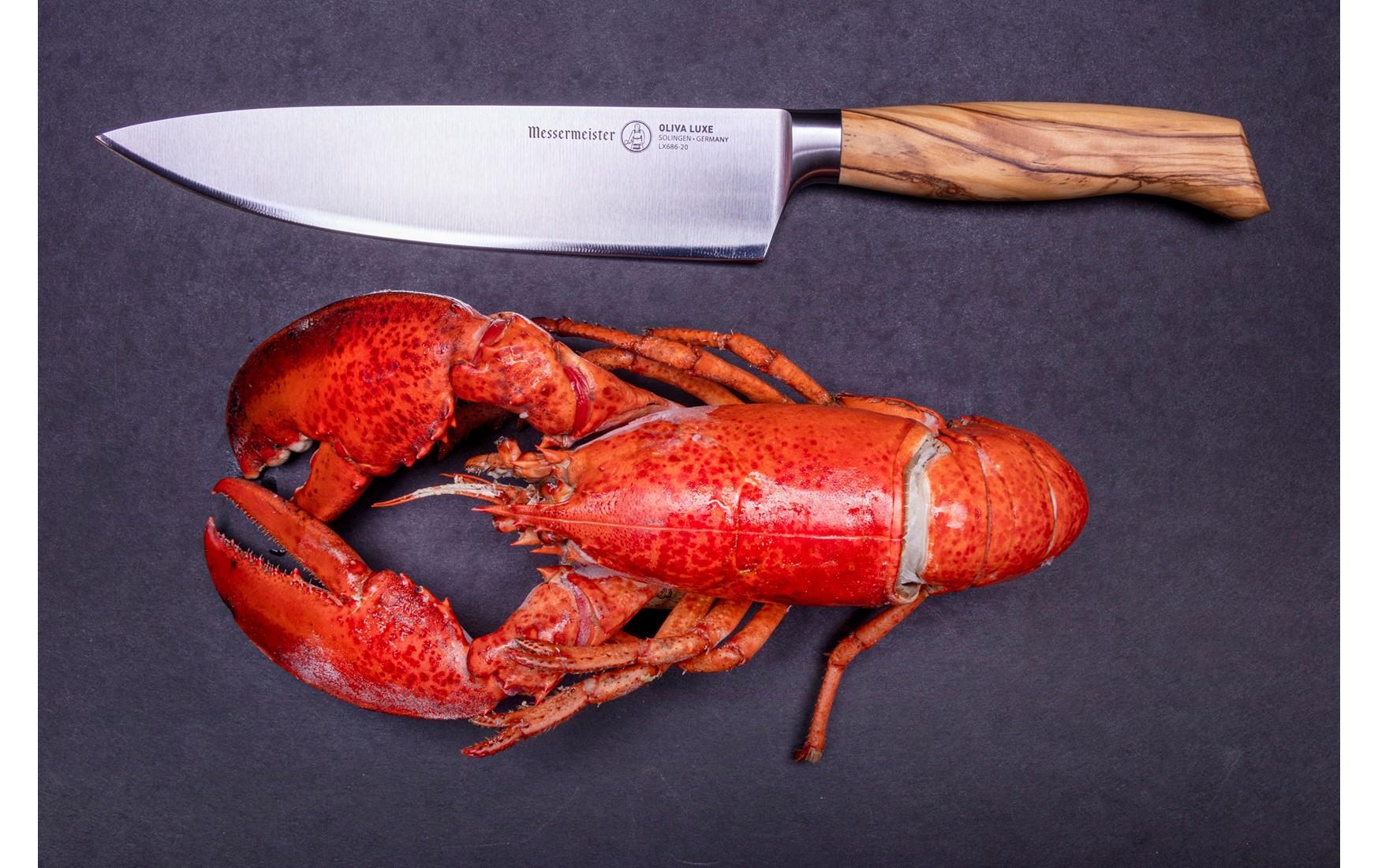 Kochmesser Oliva Luxe 20 cm, Nature/Silber<br>Chefmesser