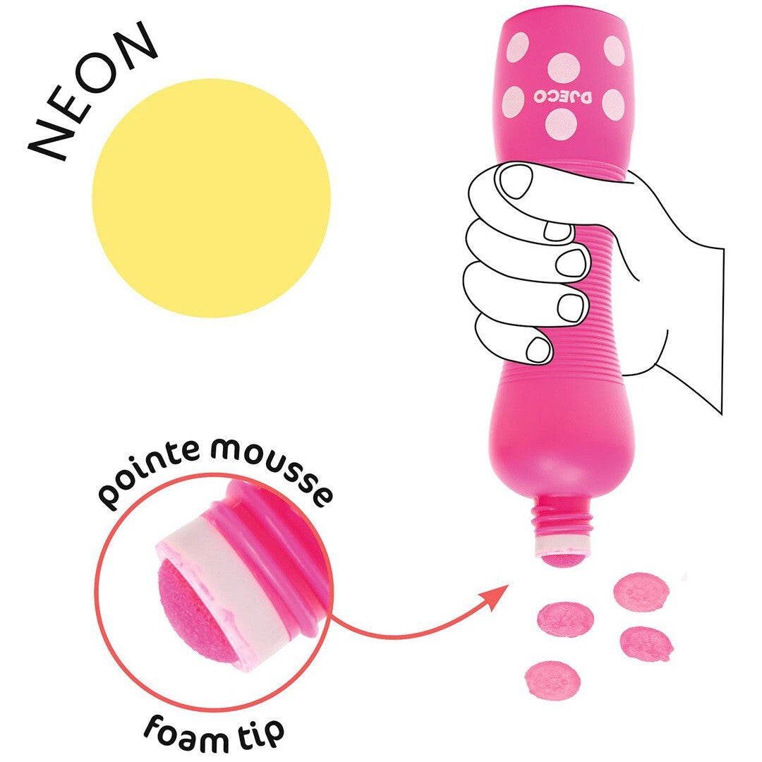 Djeco schuimmarkers neon - 4st