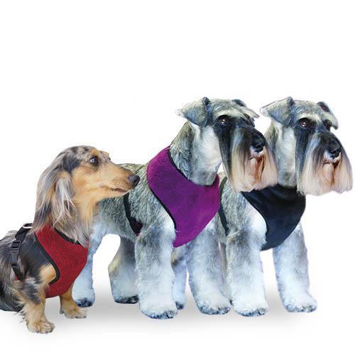 Coleira peitoral para cães com forro de lã, protege o peito do frio, tamanho G, vermelha.