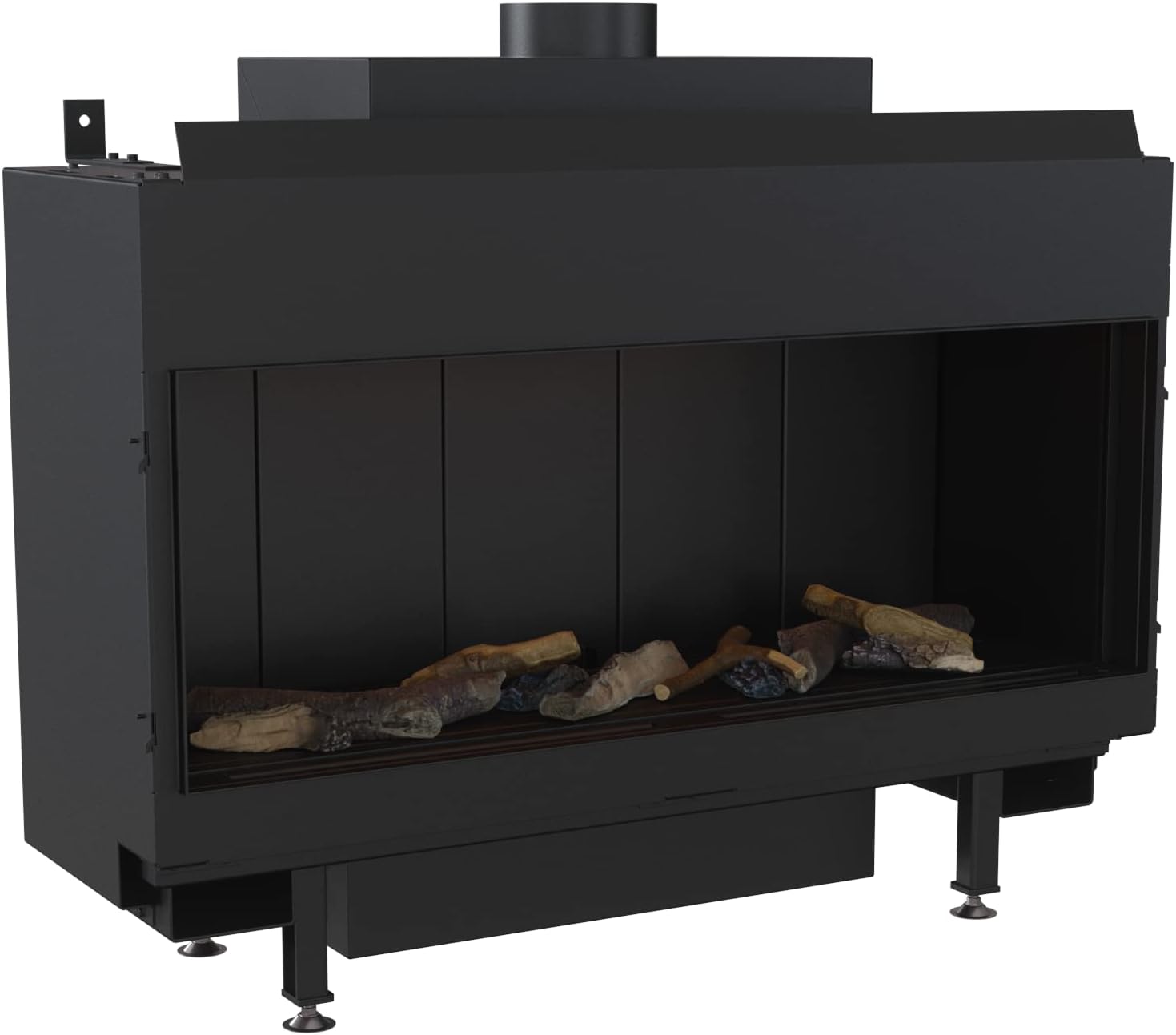 Kratki LEO/100/G20 Gaskamin-Einsatz Leo 100 zum Einbau, Frontverglasung, Brennstoff: Erdgas (NG), aus Stahl, Nennwärmeleistung: 9 kW, EEI 94,4, automatische Steuerung und Fernbedienung