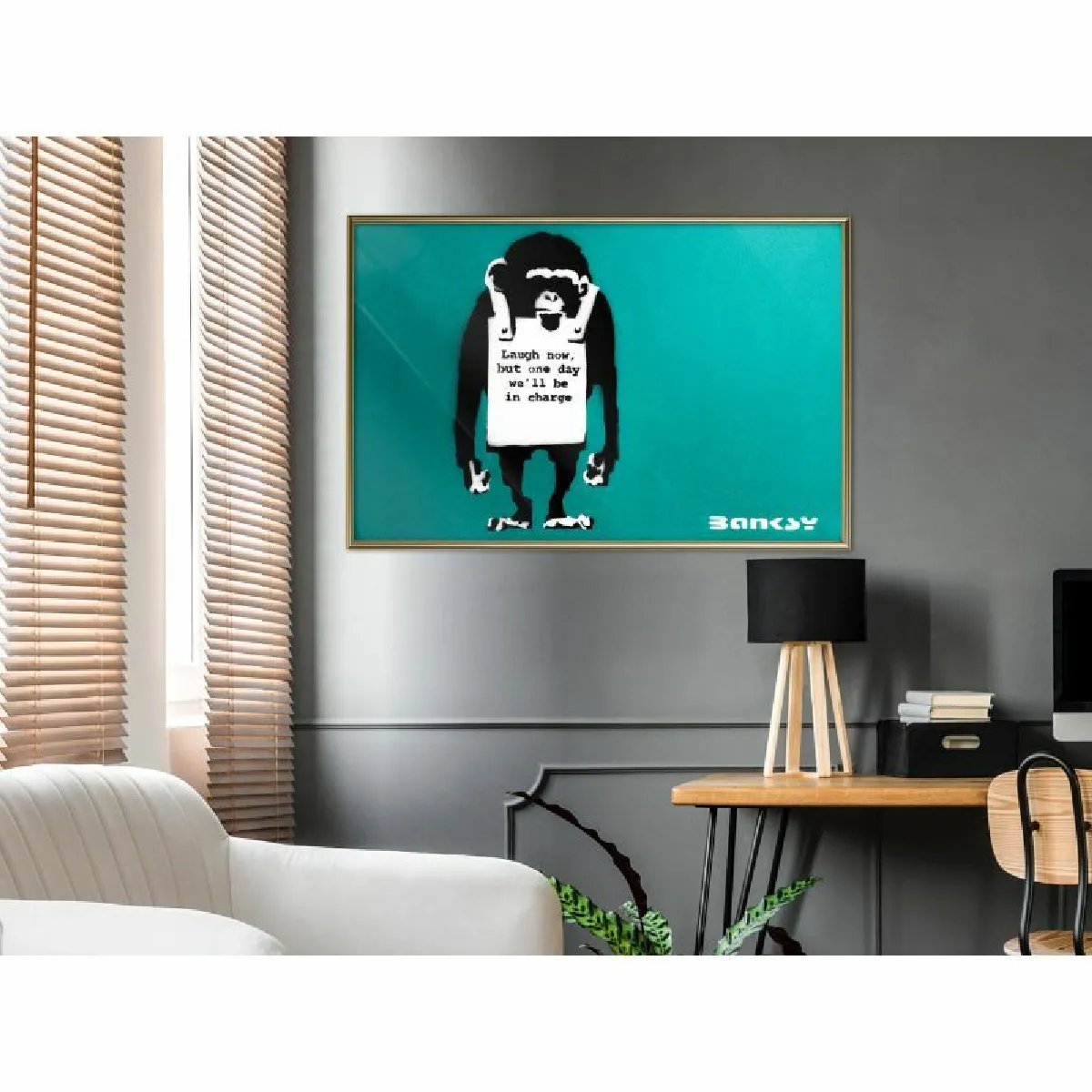 Paris Prix Affiche Encadrée Banksy Laugh Now