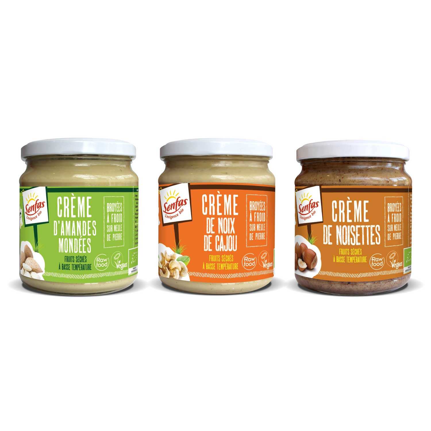 Assortiment de crèmes de fruits secs Senfas