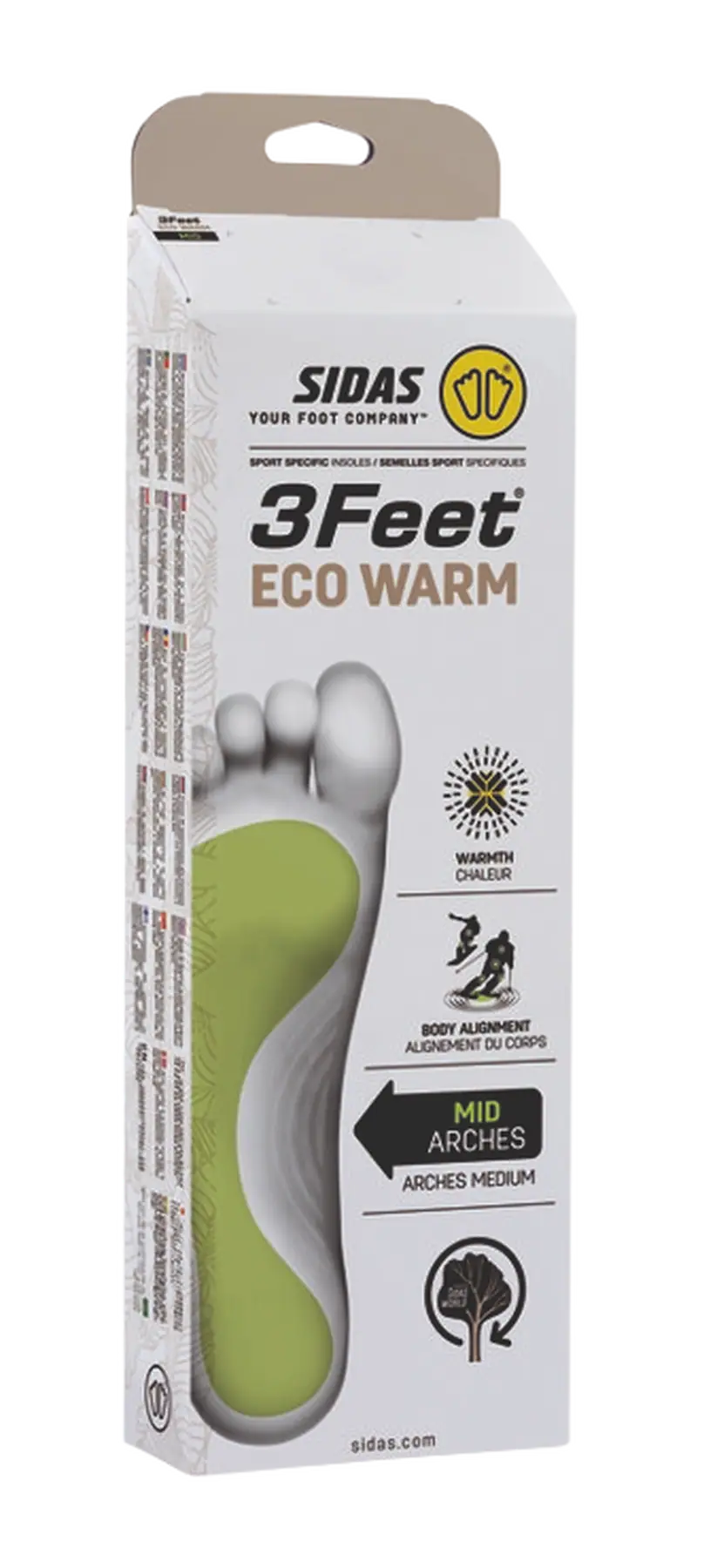 Sidas 3Feet Eco Winter Warm Mid Indlægssåler - Såler Skistøvler