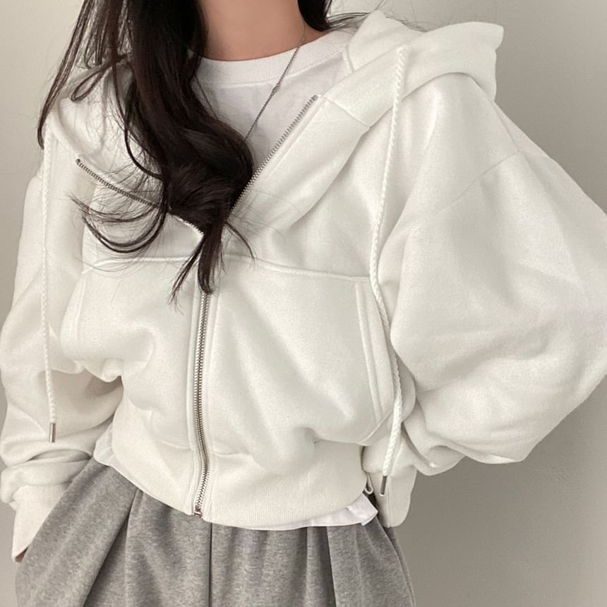 palajana - Effen cropped hoodie met rits